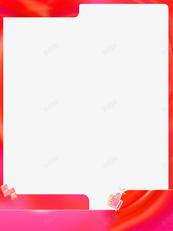 电商聚划算主图边框大促红色png免抠素材_新图网 https://ixintu.com 主图 主图背景框 大促 电商 直播边框 红色