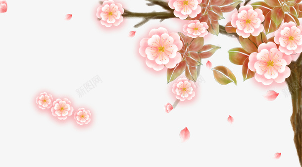春天手绘樱花花朵花瓣psd免抠素材_新图网 https://ixintu.com 手绘樱花 春天 花朵 花瓣 花飘落