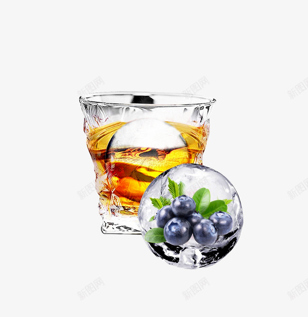 水杯冰球蓝莓png免抠素材_新图网 https://ixintu.com 水杯 冰球 蓝莓 哦