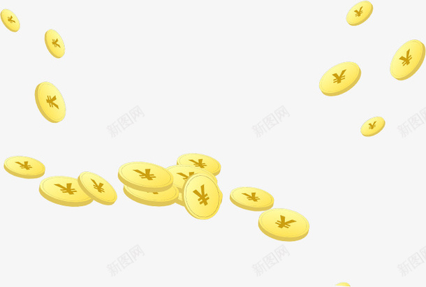 一堆黄色金币png免抠素材_新图网 https://ixintu.com 金钱 金币 钱 圆形金币