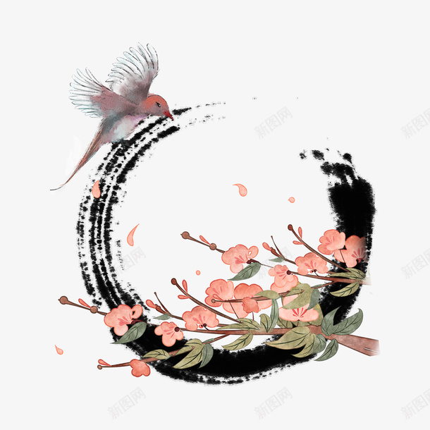 中国风喜上眉梢边框png免抠素材_新图网 https://ixintu.com 中国风 国潮 装饰 边框