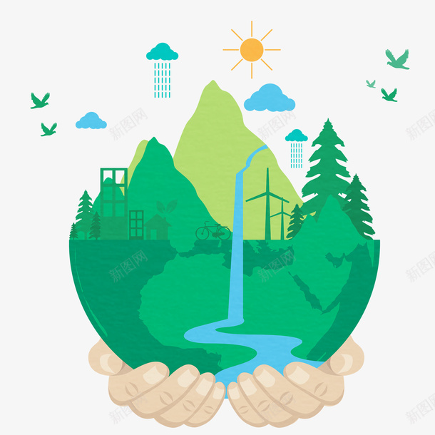 com 手捧地球 绿色家园 公益海报 312植树节 保护环境 宣传海报 宣传