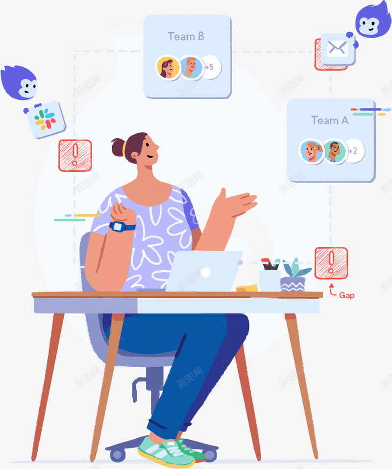 Tonkean Adaptive Business Operations扁平风格png免抠素材_新图网 https://ixintu.com 扁平 风格