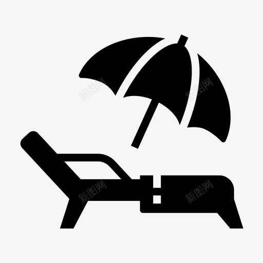 日光浴床便利设施海滩svg_新图网 https://ixintu.com 日光浴 便利设施 海滩 假日