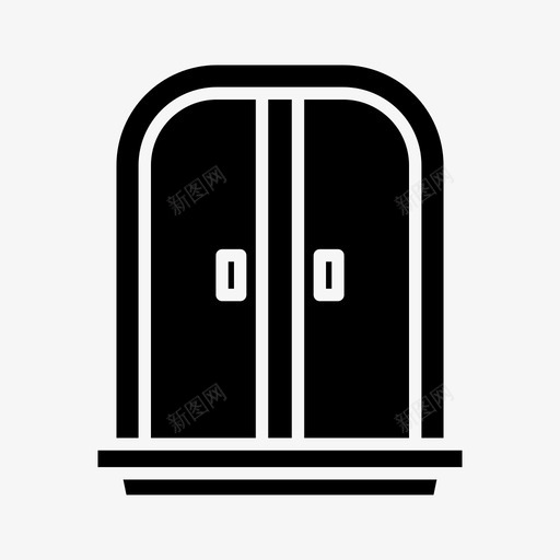 窗关闭门svg_新图网 https://ixintu.com 窗关 闭门 玻璃 内部 实心 心窗