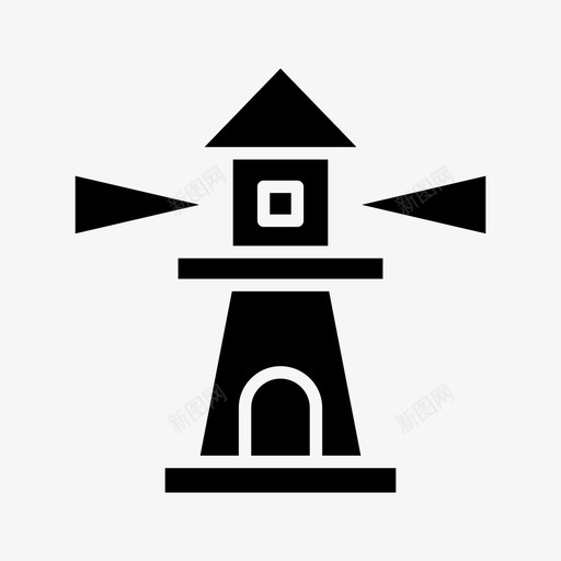 灯塔航海塔svg_新图网 https://ixintu.com 灯塔 航海塔 海洋 固体