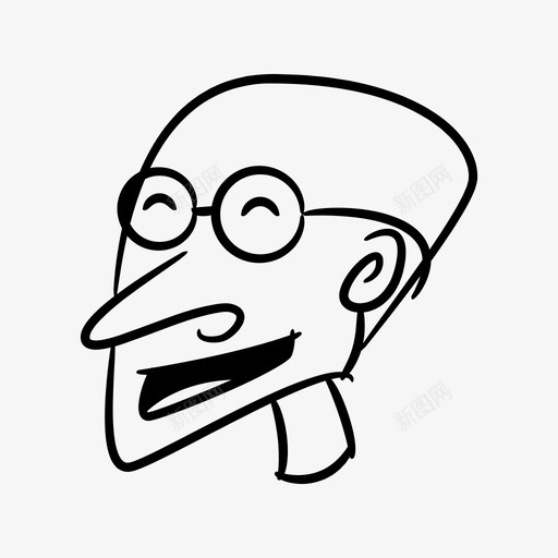 老人秃头脸svg_新图网 https://ixintu.com 老人 秃头 头脸 头人 人类 头像 漫画