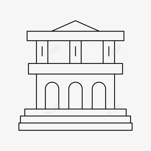 学院建筑领事馆svg_新图网 https://ixintu.com 建筑 学院 领事馆 博物馆 结构 细线