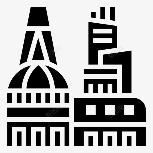 大都会建筑城市svg_新图网 https://ixintu.com 城市 建筑 大都会 现代 雕文