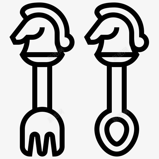 汤匙叉可爱餐具svg_新图网 https://ixintu.com 汤匙 餐具 可爱 生日 派对 系列