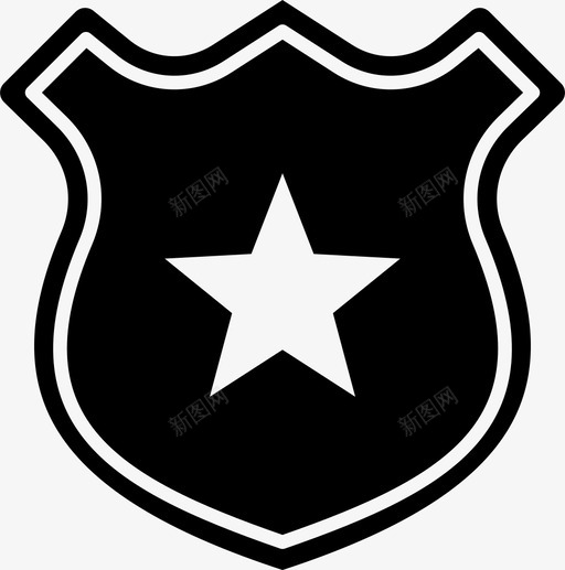 盾牌徽章警察svg_新图网 https://ixintu.com 盾牌 徽章 警察 保护 安全