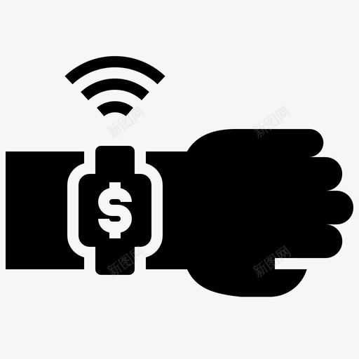 智能手表无现金在线支付svg_新图网 https://ixintu.com 智能 手表 接触 无现金 在线支付 技术 新的 正常 雕文