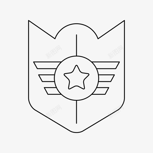 盾徽章皇家svg_新图网 https://ixintu.com 徽章 皇家 安全 星型 细线