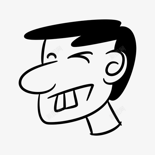 面部头像漫画svg_新图网 https://ixintu.com 面部 头像 漫画 人类 眨眼