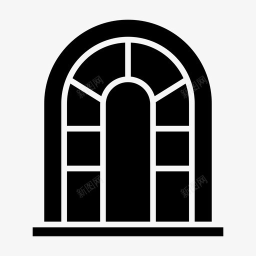 窗关闭门svg_新图网 https://ixintu.com 窗关 闭门 玻璃 内部 实心 心窗