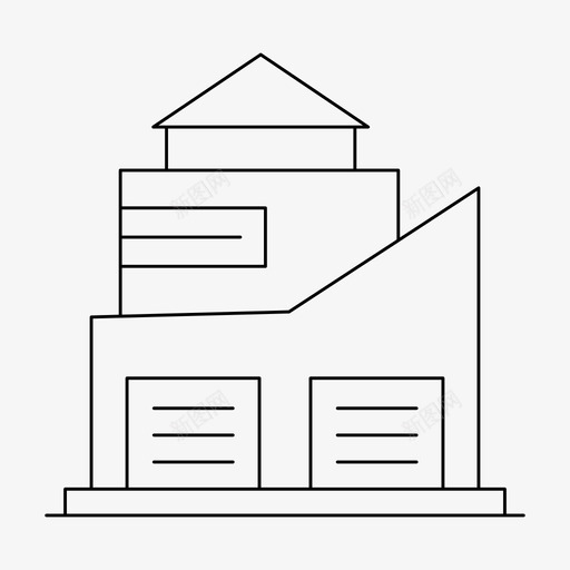 建筑住宿城市svg_新图网 https://ixintu.com 建筑 住宿 城市 大厦 住宅 细线