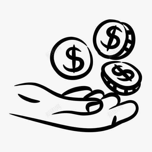 硬币在手现金慈善svg_新图网 https://ixintu.com 硬币 在手 美元 现金 慈善 钱美元 图标 收藏
