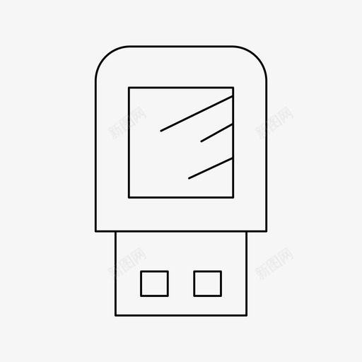 U盘连接闪存驱动器svg_新图网 https://ixintu.com 盘盘 连接 闪存 驱动器 存储器 电子设备 细线