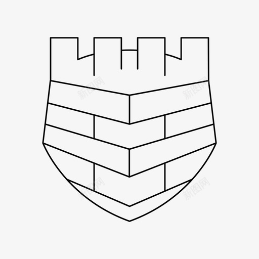 防火墙徽章防御svg_新图网 https://ixintu.com 盾牌 防火墙 徽章 防御 安全 细线