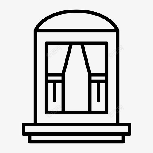 窗窗帘框架svg_新图网 https://ixintu.com 窗帘 框架 家具 室内 窗线