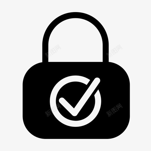 安全检查挂锁勾号svg_新图网 https://ixintu.com 安全检查 挂锁 勾号 基本
