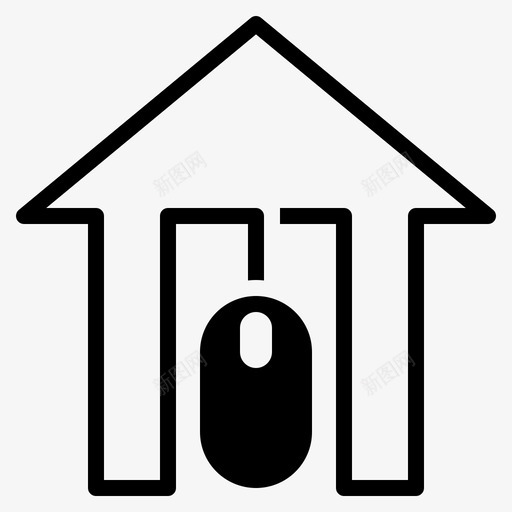 鼠标单击主页svg_新图网 https://ixintu.com 工作 鼠标 单击 主页 工作场 场所 图示