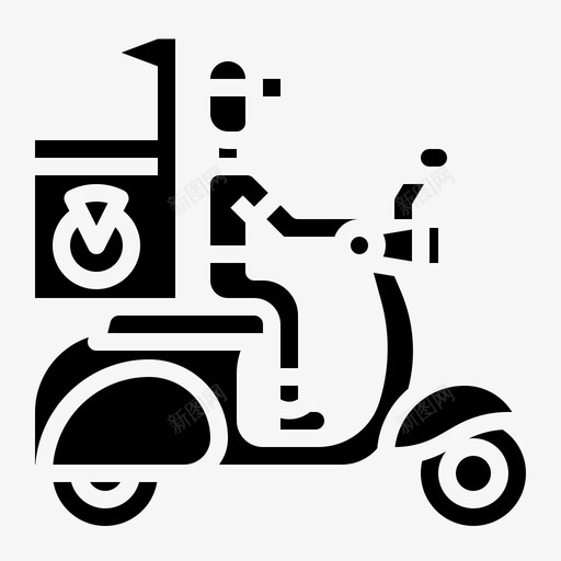 送货员食品摩托车svg_新图网 https://ixintu.com 送货 货员 食品 摩托车