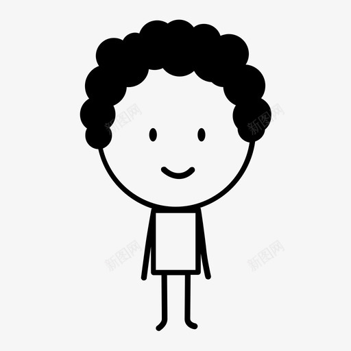 男孩卷发快乐svg_新图网 https://ixintu.com 男孩 卷发 快乐 站着 年轻