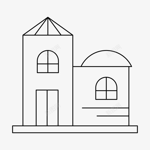 建筑住宿城市svg_新图网 https://ixintu.com 建筑 住宿 城市 房子 住宅 细线