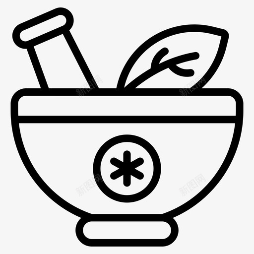 采购产品草药草药药碗svg_新图网 https://ixintu.com 草药 采购 产品 药碗 研钵 杵研 药剂师 药房 工具 医药 线图