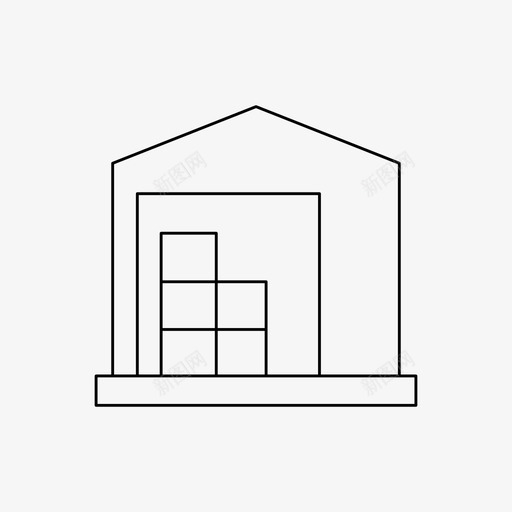 仓库建筑履行svg_新图网 https://ixintu.com 建筑 仓库 履行 车库 库存 细线