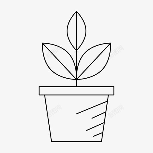 植物园林生长svg_新图网 https://ixintu.com 植物 植物园 园林 生长 叶片 有机 细线