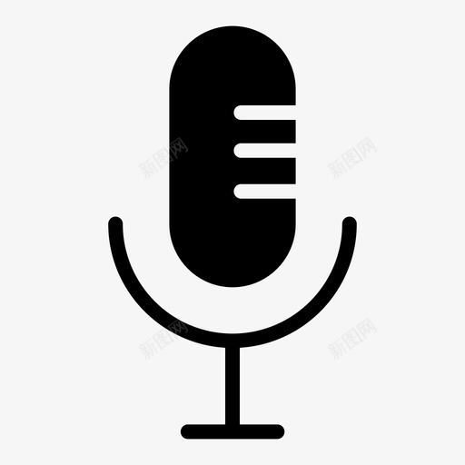 麦克风音频多媒体图示符图标集svg_新图网 https://ixintu.com 麦克风 音频 多媒体 图示 图标