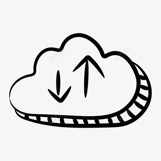云数据云计算云下载svg_新图网 https://ixintu.com 数据 云计算 下载 托管 上传 传输 美元 线图 图标 收集