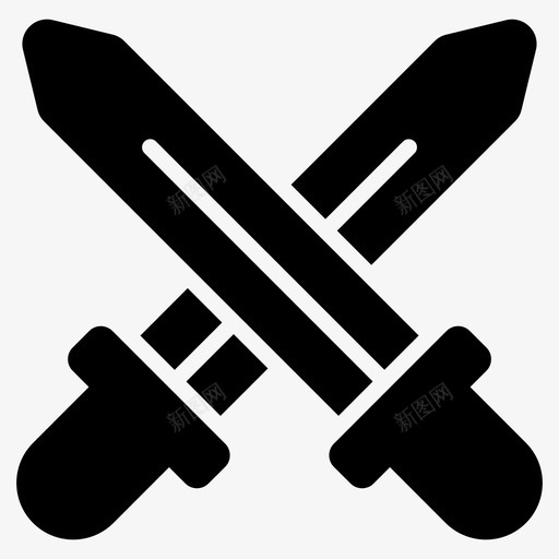 交叉剑挑战匕首svg_新图网 https://ixintu.com 交叉 挑战 匕首 战争 符号 武器 运动 游戏 雕文 图标 集合