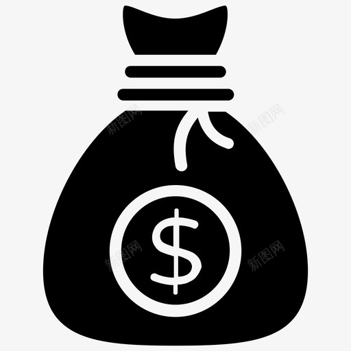 金钱袋货币袋美元袋svg_新图网 https://ixintu.com 一桶金 商业 图标 收集 美元 袋金 货币 购物 金融 金钱袋 钱袋