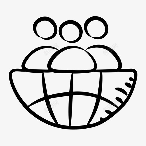 全球团队国际员工全球员工svg_新图网 https://ixintu.com 全球 团队 员工 国际 业务 线图 图标 集合
