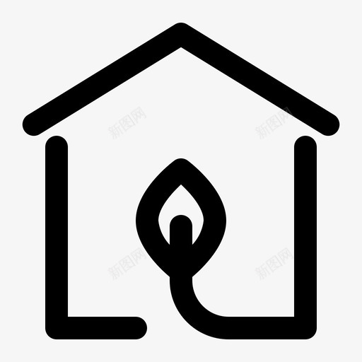 房子生态环境svg_新图网 https://ixintu.com 房子 生态环境 绿色 生态 线图 图标