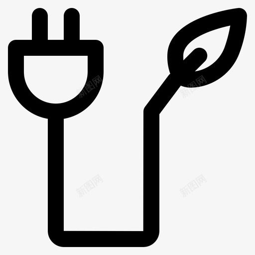电插头生态电气svg_新图网 https://ixintu.com 插头 生态 电气 线图 图标