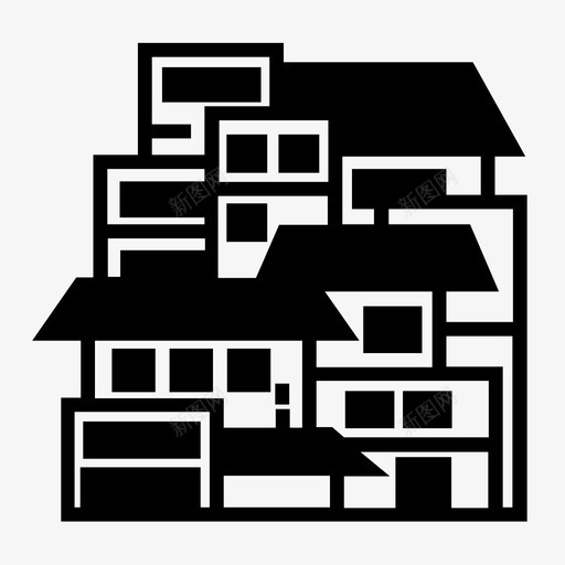 棚户区巴西城市svg_新图网 https://ixintu.com 棚户区 巴西 贫民窟 城市