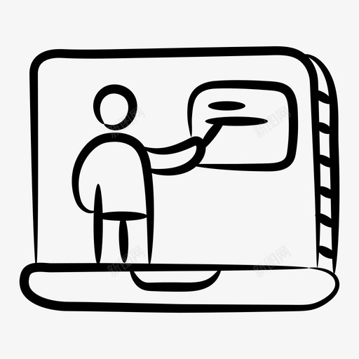 视频教程在线教程视频讲座svg_新图网 https://ixintu.com 视频 教程 网络 在线教程 讲座 会议 研讨会 在线学习 图标 集合
