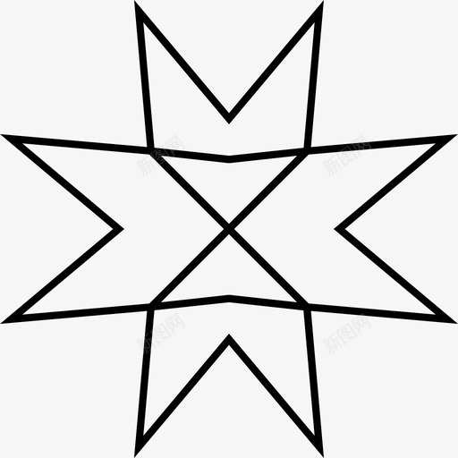 星尖奖圣诞节svg_新图网 https://ixintu.com 星尖 圣诞节 装饰 奖章 八角 八角形 轮廓