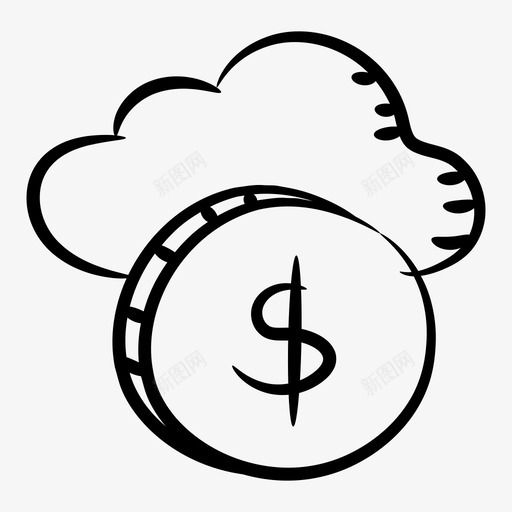 云货币云收益云金融svg_新图网 https://ixintu.com 货币 收益 金融 投资 钱行 图标 集合