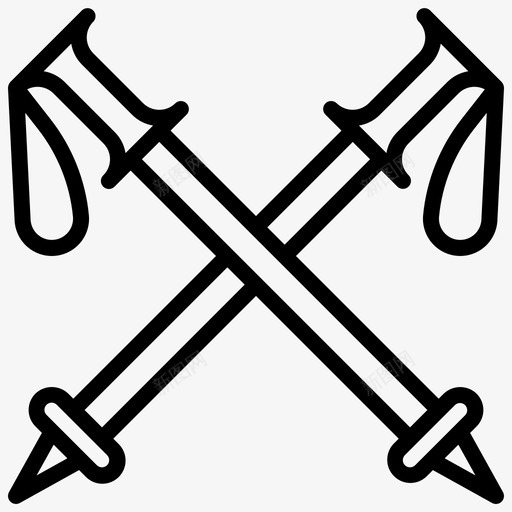 滑雪杆假日运动svg_新图网 https://ixintu.com 滑雪 冬季 假日 运动 系列