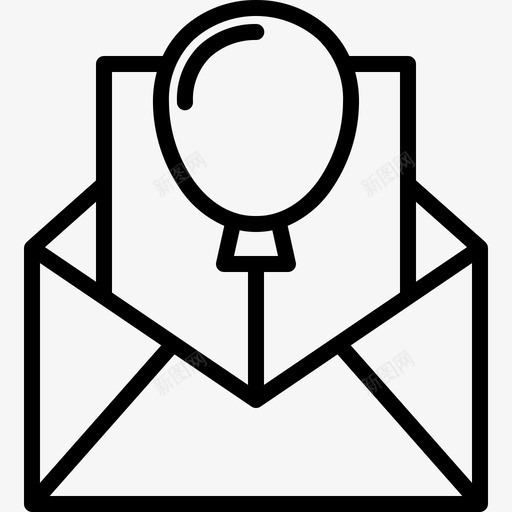 生日请柬气球信封svg_新图网 https://ixintu.com 生日 请柬 气球 信封 问候语 庆祝
