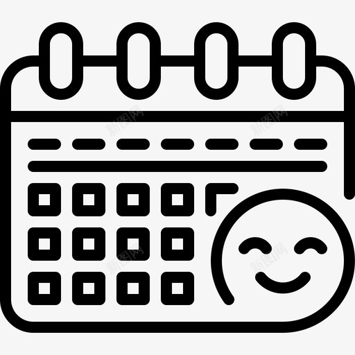 日历日期表情符号svg_新图网 https://ixintu.com 日历 日期 表情 符号 日程表 微笑
