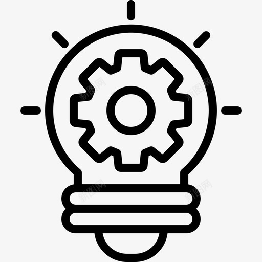 灯灯泡齿轮svg_新图网 https://ixintu.com 灯泡 齿轮 理念 设置 设计 思路