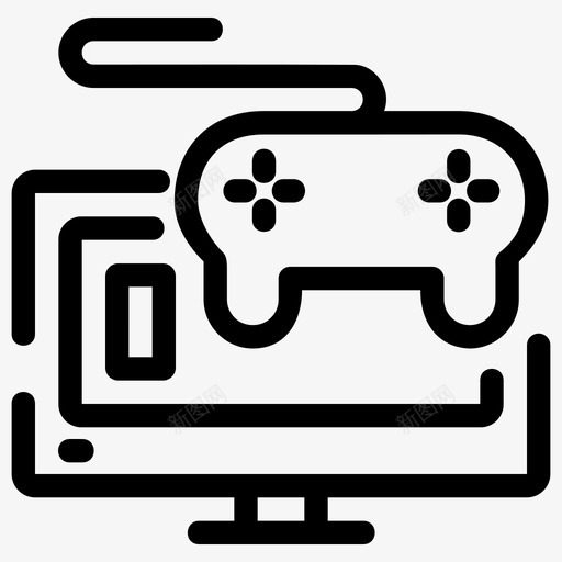 玩游戏智能电视svg_新图网 https://ixintu.com 玩游戏 智能 电视 视频 线路