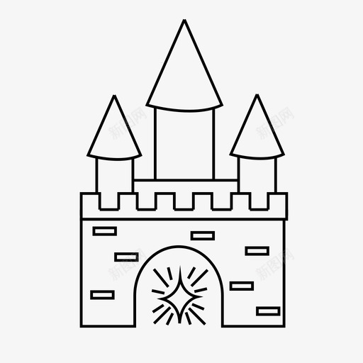 城堡童话幻想svg_新图网 https://ixintu.com 童话 城堡 幻想 魔术 闪光 大纲