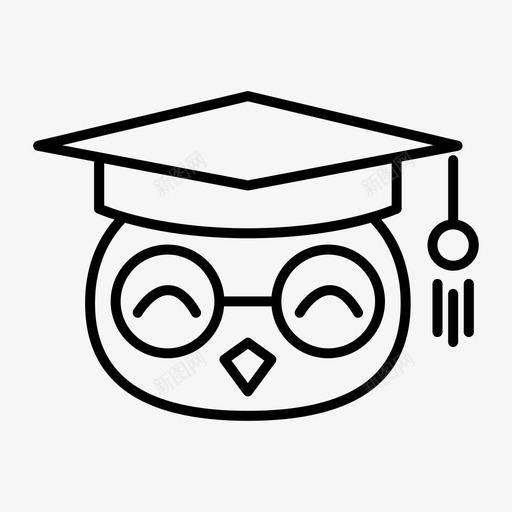 猫头鹰毕业帽猫头鹰头svg_新图网 https://ixintu.com 猫头鹰 毕业